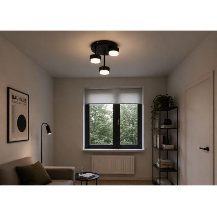 Brilagi - LED RGB+CCT Ρυθμιζόμενο επιφανειακό φωτιστικό οροφής MONO 3xGX53/14W/230V 2700-6500K Wi-Fi Tuya μαύρο