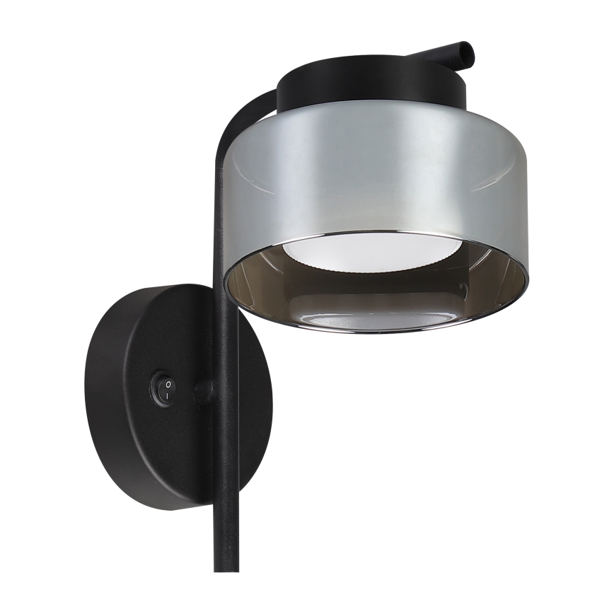 Brilagi - LED RGB+CCT Ρυθμιζόμενο φωτιστικό τοίχου AURA LUX 1xGX53/14W/230V 2700-6500K Wi-Fi Tuya μαύρο/καπνιστό
