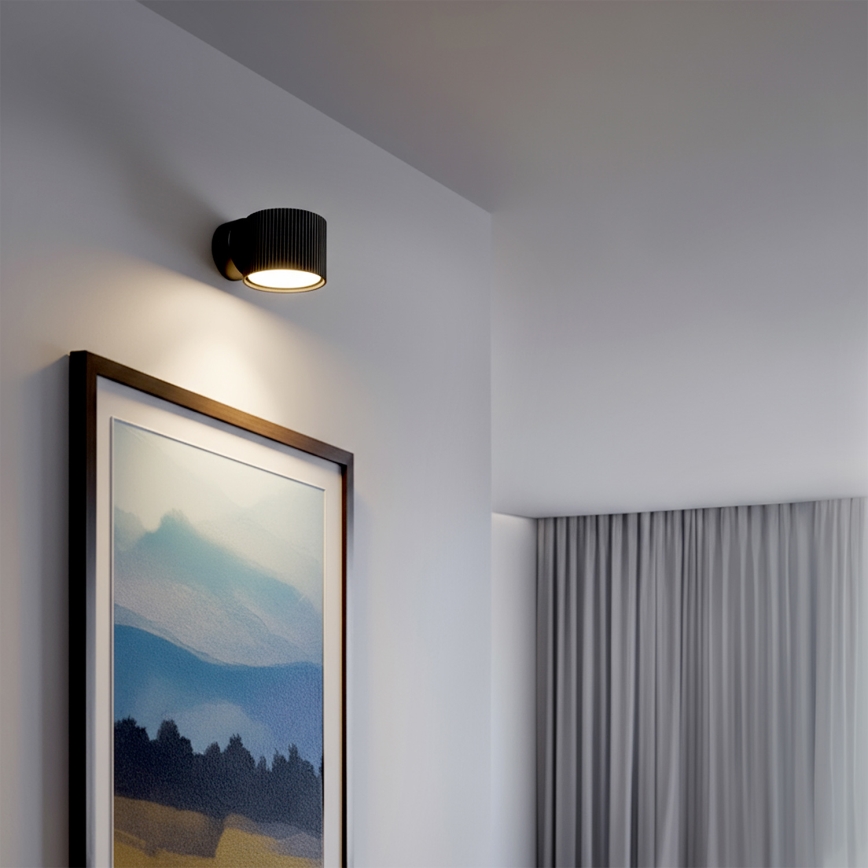 Brilagi - LED RGB+CCT Ρυθμιζόμενο επιτοίχιο σποτ STRIPY 1xGX53/14W/230V 2700-6500K Wi-Fi Tuya μαύρο