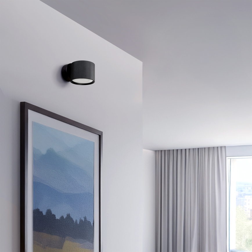 Brilagi - LED RGB+CCT Ρυθμιζόμενο επιτοίχιο σποτ STRIPY 1xGX53/14W/230V 2700-6500K Wi-Fi Tuya μαύρο