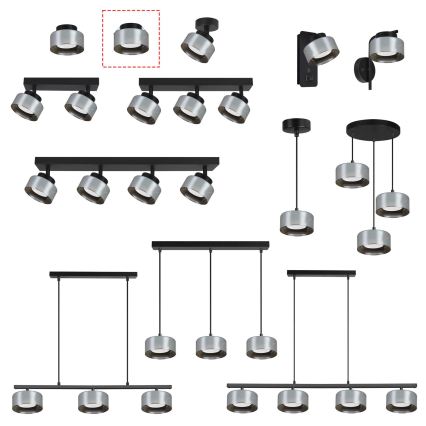 Brilagi - LED RGB+CCT Ρυθμιζόμενο εντοιχισμένο φωτιστικό οροφής AURA LUX 1xGX53/14W/230V 2700-6500K Wi-Fi Tuya μαύρο/καπνιστό