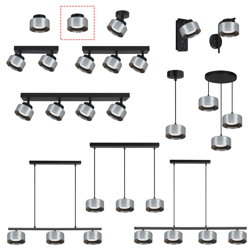 Brilagi - LED RGB+CCT Ρυθμιζόμενο εντοιχισμένο φωτιστικό οροφής AURA LUX 1xGX53/14W/230V 2700-6500K Wi-Fi Tuya μαύρο/καπνιστό