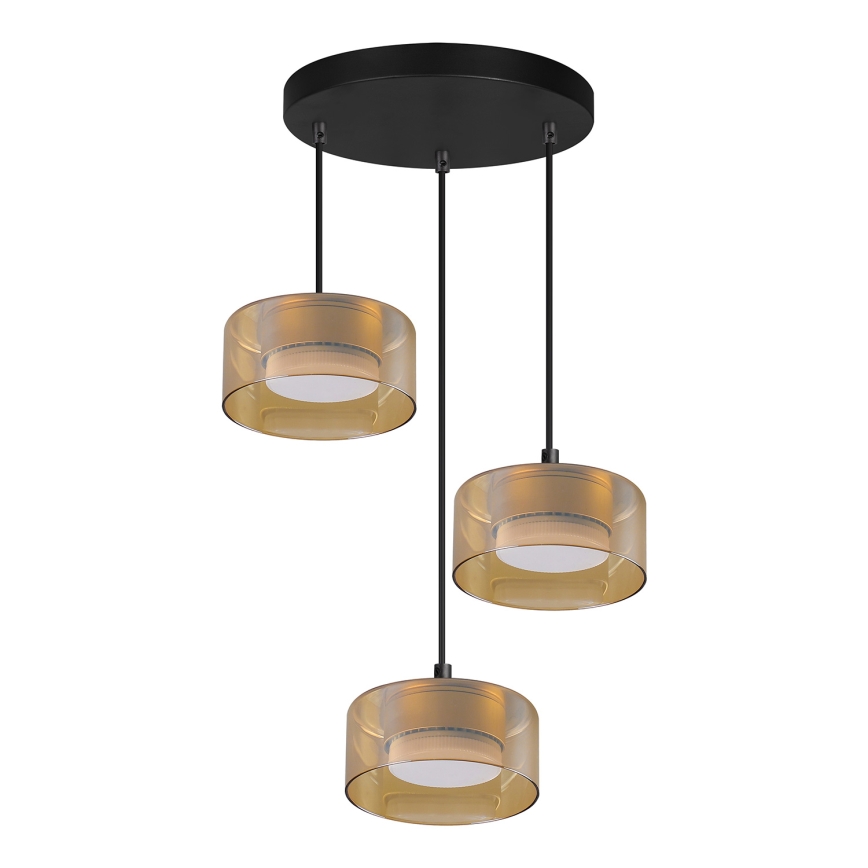 Brilagi - LED RGB+CCT ρυθμιζόμενο κρεμαστό φωτιστικό με καλώδιο AURA LUX 3xGX53/14W/230V 2700-6500K Wi-Fi Tuya μαύρο/χρυσό
