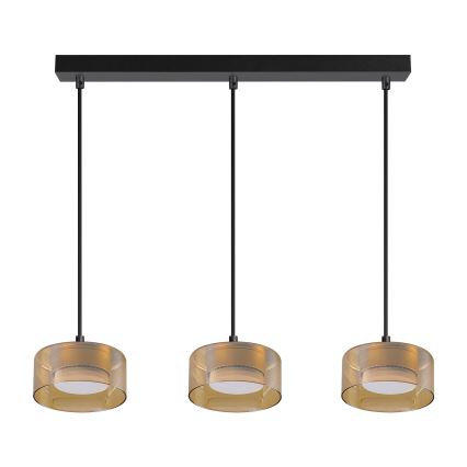 Brilagi - LED RGB+CCT Ρυθμιζόμενο κρεμαστό φωτιστικό σε καλώδιο AURA LUX 3xGX53/14W/230V 2700-6500K Wi-Fi Tuya μαύρο/χρυσό