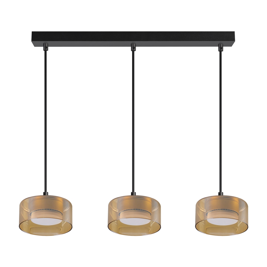 Brilagi - LED RGB+CCT Ρυθμιζόμενο κρεμαστό φωτιστικό σε καλώδιο AURA LUX 3xGX53/14W/230V 2700-6500K Wi-Fi Tuya μαύρο/χρυσό