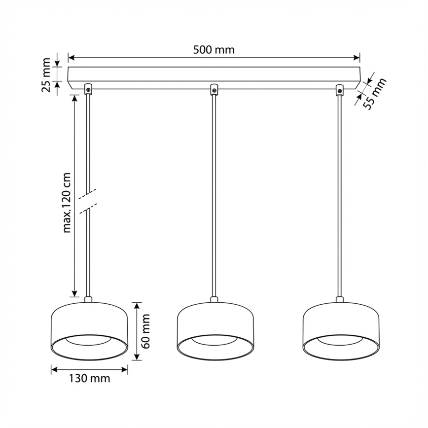 Brilagi - LED RGB+CCT Ρυθμιζόμενο κρεμαστό φωτιστικό σε καλώδιο AURA LUX 3xGX53/14W/230V 2700-6500K Wi-Fi Tuya μαύρο/χρυσό