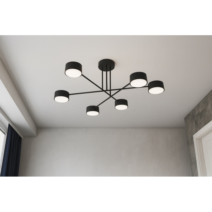 Brilagi - LED RGB+CCT Ρυθμιζόμενος επιφανειακός πολυέλαιος MONO 6xGX53/14W/230V 2700-6500K Wi-Fi Tuya μαύρο