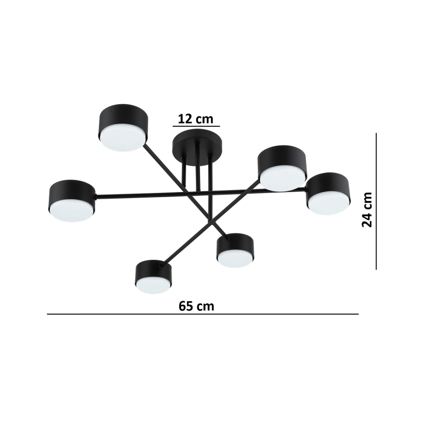 Brilagi - LED RGB+CCT Ρυθμιζόμενος επιφανειακός πολυέλαιος MONO 6xGX53/14W/230V 2700-6500K Wi-Fi Tuya μαύρο