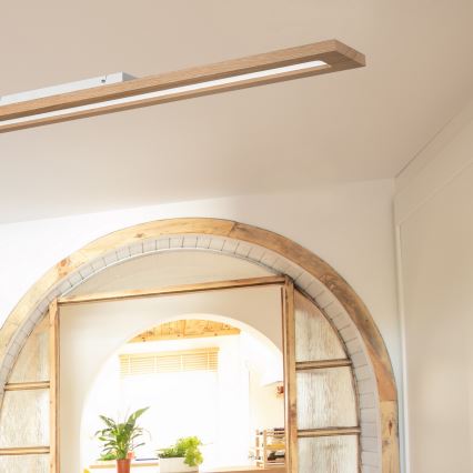 Brilagi - LED RGBW Πάνελ dimming WOODY FRAME LED/34W/230V 11,5x123 cm 2700-6500K δρυς + τηλεχειριστήριο