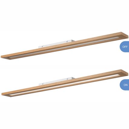 Brilagi - LED RGBW Πάνελ dimming WOODY FRAME LED/34W/230V 11,5x123 cm 2700-6500K δρυς + τηλεχειριστήριο