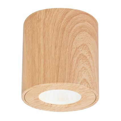 Brilagi - Ρυθμιζόμενο LED RGBW φωτιστικό μπάνιου MIA 1xGU10/4,8W/230V 3000K 84x80 mm ντεκόρ δρυός IP44 + τηλεχειριστήριο