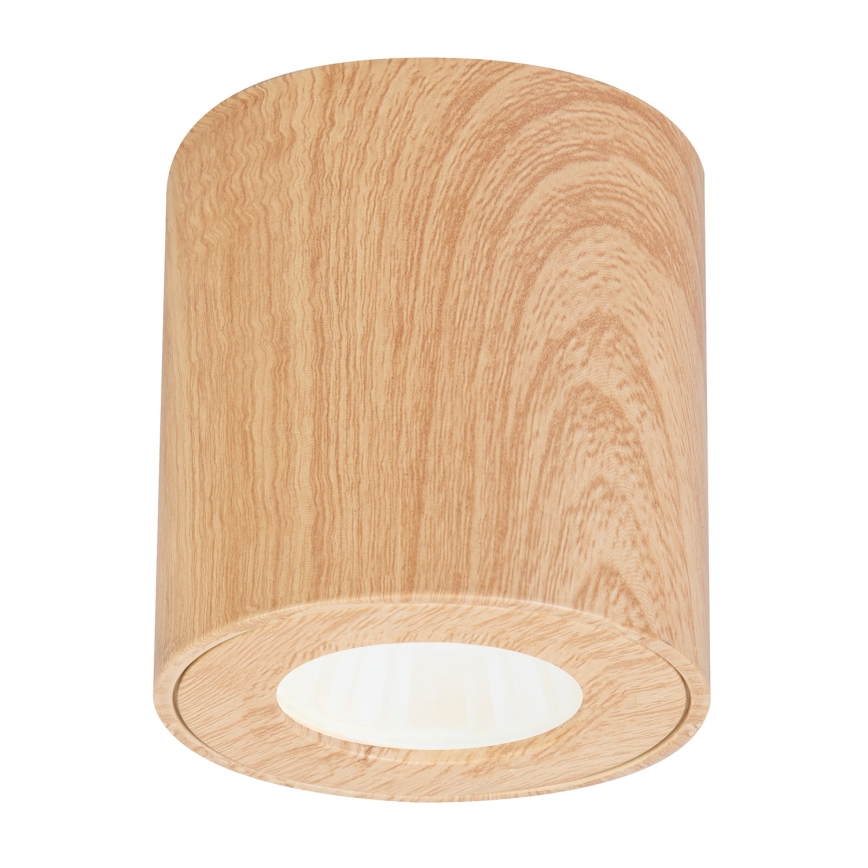 Brilagi - Ρυθμιζόμενο LED RGBW φωτιστικό μπάνιου MIA 1xGU10/4,8W/230V 3000K 84x80 mm ντεκόρ δρυός IP44 + τηλεχειριστήριο
