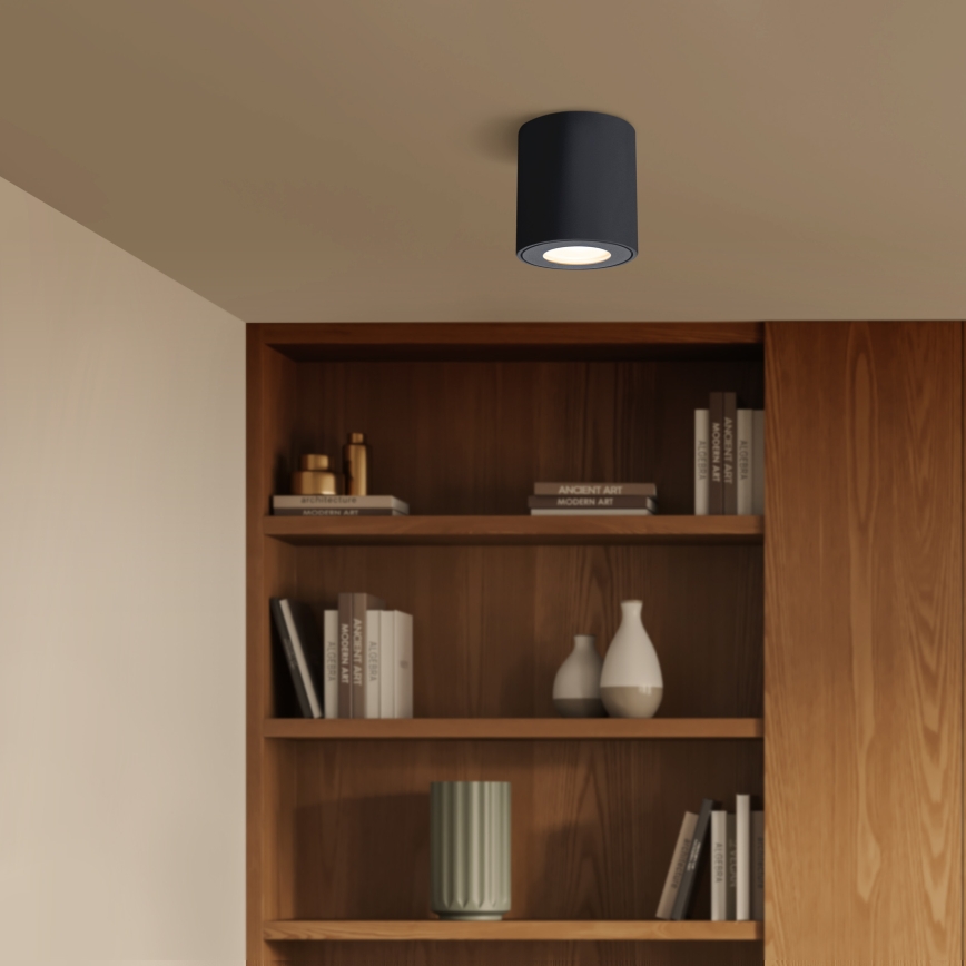 Brilagi - LED RGBW ρυθμιζόμενο φωτιστικό μπάνιου MIA 1xGU10/4,8W/230V 3000K 84x80 mm μαύρο IP54 + τηλεχειριστήριο