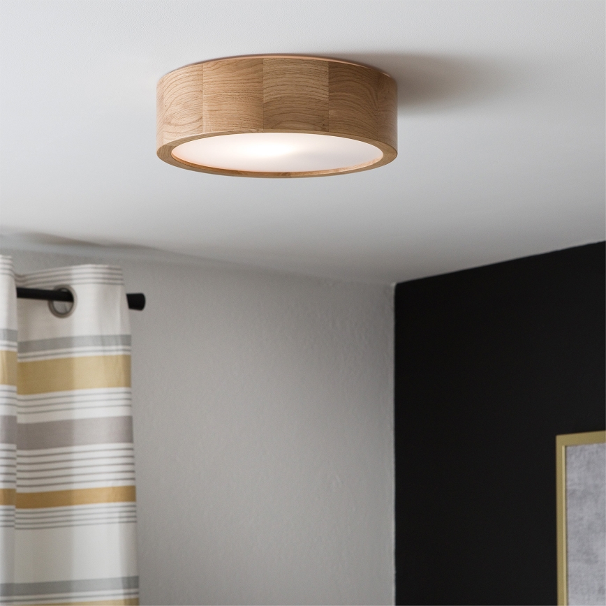 Brilagi - LED RGBW ρυθμιζόμενο φωτιστικό οροφής CARVALHO 1xE27/9W/230V 2700-6500K Wi-Fi δρυς διάμ. 27,5 cm