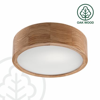 Brilagi - LED RGBW ρυθμιζόμενο φωτιστικό οροφής CARVALHO 1xE27/9W/230V 2700-6500K Wi-Fi δρυς διάμ. 27,5 cm