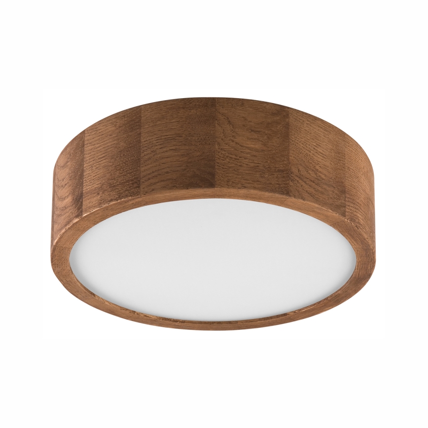 Brilagi - LED RGBW ρυθμιζόμενο φωτιστικό οροφής CARVALHO 1xE27/9W/230V 2700-6500K Wi-Fi σε απόχρωση δρυός, διάμ. 27,5 εκ.