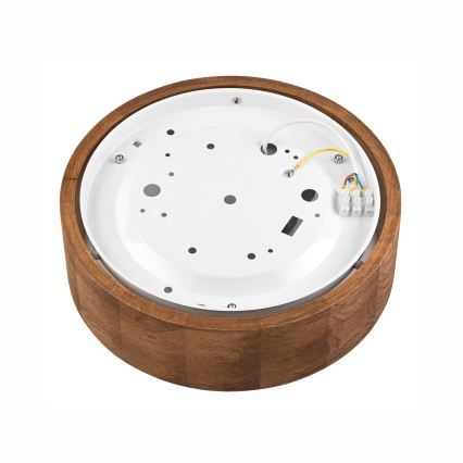 Brilagi - LED RGBW ρυθμιζόμενο φωτιστικό οροφής CARVALHO 1xE27/9W/230V 2700-6500K Wi-Fi σε απόχρωση δρυός, διάμ. 27,5 εκ.