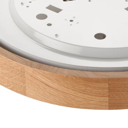 Brilagi - CARVALHO LED RGBW ρυθμιζόμενο φωτιστικό οροφής 2xE27/15W/230V 2700-6500K Wi-Fi σε απόχρωση δρυός, διάμ. 37,5 cm