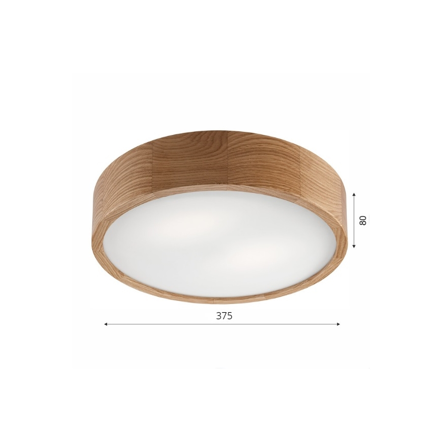 Brilagi - CARVALHO LED RGBW ρυθμιζόμενο φωτιστικό οροφής 2xE27/15W/230V 2700-6500K Wi-Fi σε απόχρωση δρυός, διάμ. 37,5 cm