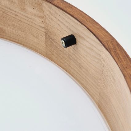 Brilagi - LED RGBW Ρυθμιζόμενο φωτιστικό οροφής CARVALHO 2xE27/15W/230V 2700-6500K Wi-Fi σε απόχρωση δρυός Ø 37,5 cm