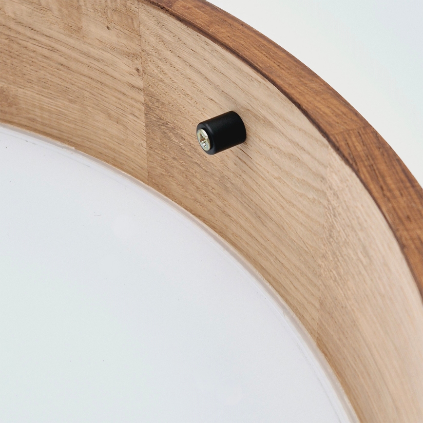 Brilagi - LED RGBW Ρυθμιζόμενο φωτιστικό οροφής CARVALHO 2xE27/15W/230V 2700-6500K Wi-Fi σε απόχρωση δρυός Ø 37,5 cm