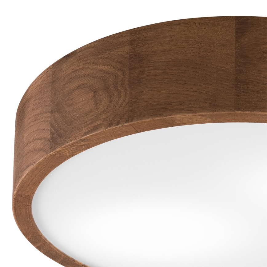 Brilagi - LED RGBW Ρυθμιζόμενο φωτιστικό οροφής CARVALHO 2xE27/15W/230V 2700-6500K Wi-Fi σε απόχρωση δρυός Ø 37,5 cm