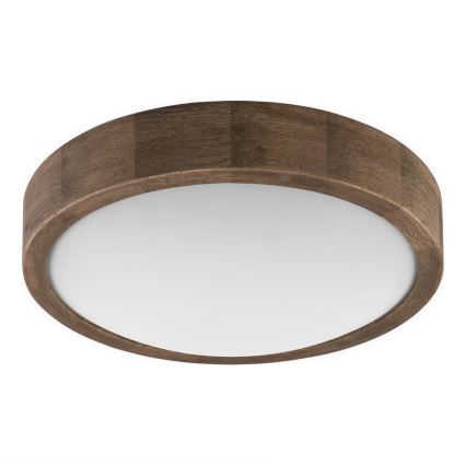 Brilagi - LED RGBW Ρυθμιζόμενο φωτιστικό οροφής CARVALHO SLIM 1xE27/9W/230V 2700-6500K Wi-Fi σε απόχρωση δρυός Ø 27 cm