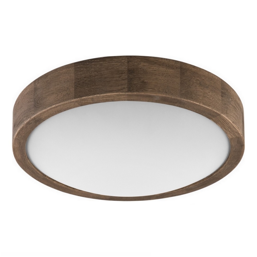 Brilagi - LED RGBW Ρυθμιζόμενο φωτιστικό οροφής CARVALHO SLIM 1xE27/9W/230V 2700-6500K Wi-Fi σε απόχρωση δρυός Ø 27 cm