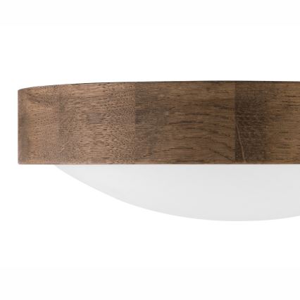 Brilagi - LED RGBW Ρυθμιζόμενο φωτιστικό οροφής CARVALHO SLIM 1xE27/9W/230V 2700-6500K Wi-Fi σε απόχρωση δρυός Ø 27 cm