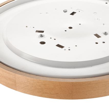 Brilagi - LED RGBW ρυθμιζόμενο φωτιστικό οροφής CARVALHO SLIM 3xE27/15W/230V 2700-6500K Wi-Fi σε φινίρισμα δρυός, διάμ. 47 cm