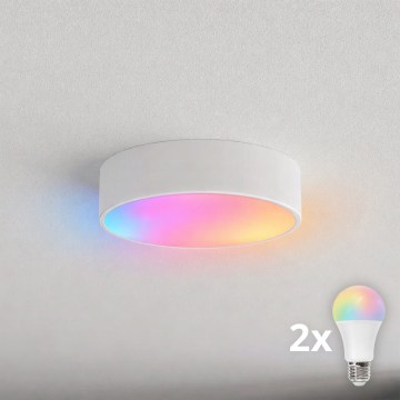 BRILAGI - LED RGBW ρυθμιζόμενο φωτιστικό οροφής CLARE 2xE27/12W/230V 2700–6500K Ø 30 cm Wi‑Fi λευκό