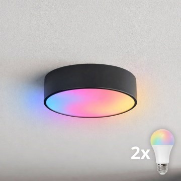 BRILAGI - LED RGBW Ρυθμιζόμενο φωτιστικό οροφής CLARE 2xE27/12W/230V 2700-6500K Ø 30 cm μαύρο