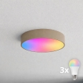 BRILAGI - LED RGBW ρυθμιζόμενο φωτιστικό οροφής CLARE 3xE27/12W/230V 2700–6500K Ø 40 cm Wi‑Fi μπεζ