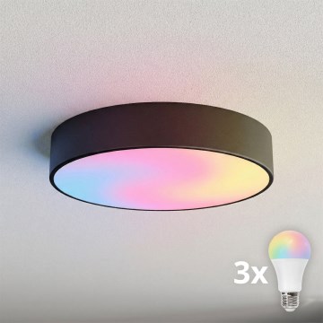 BRILAGI - LED RGBW Ρυθμιζόμενο φωτιστικό οροφής CLARE 3xE27/12W/230V 2700-6500K Ø 40 cm μαύρο
