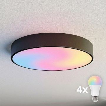 BRILAGI - LED RGBW Ρυθμιζόμενο φωτιστικό οροφής CLARE 4xE27/12W/230V 2700-6500K Ø 50 cm μαύρο