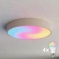 BRILAGI - LED RGBW ρυθμιζόμενο φωτιστικό οροφής CLARE 4xE27/12W/230V 2700-6500K διάμ. 50 cm μπεζ
