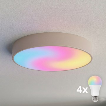 BRILAGI - LED RGBW ρυθμιζόμενο φωτιστικό οροφής CLARE 4xE27/12W/230V 2700-6500K διάμ. 50 cm μπεζ