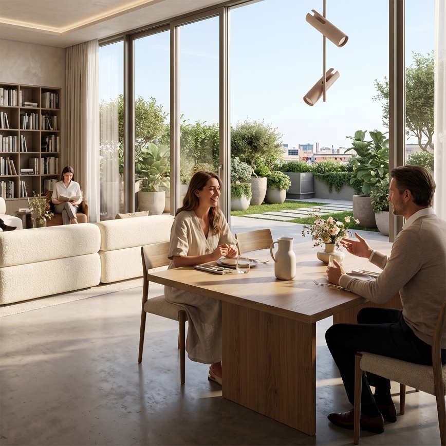 Brilagi - Φωτιστικό οροφής LED RGBW ρυθμιζόμενο σε ράβδο BRANCH 2xGU10/6,5W/230V 2700-6500K μπεζ