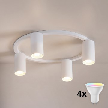 Brilagi - LED RGBW ρυθμιζόμενο φωτιστικό οροφής SELE 4xGU10/6,5W/230V 2700-6500K λευκό