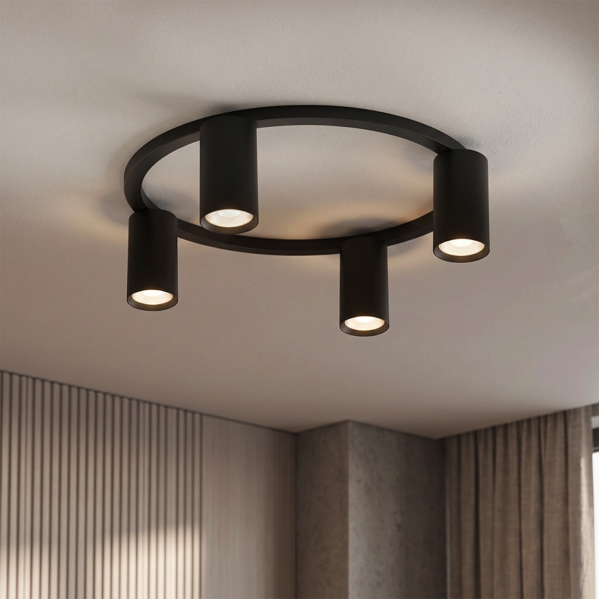 Brilagi - LED RGBW Ρυθμιζόμενο φωτιστικό οροφής SELE 4xGU10/6,5W/230V 2700-6500K μαύρο
