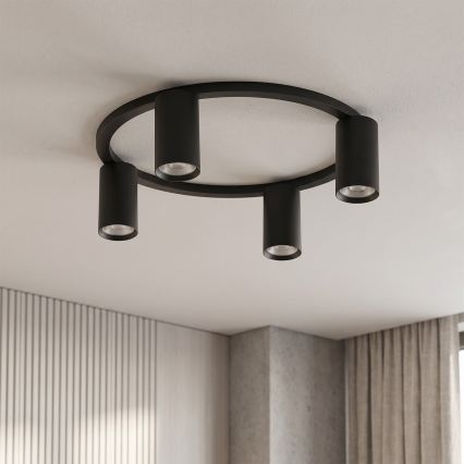 Brilagi - LED RGBW Ρυθμιζόμενο φωτιστικό οροφής SELE 4xGU10/6,5W/230V 2700-6500K μαύρο