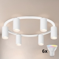 Brilagi - LED RGBW ρυθμιζόμενο φωτιστικό οροφής SELE 6xGU10/6,5W/230V 2700-6500K λευκό + τηλεχειριστήριο
