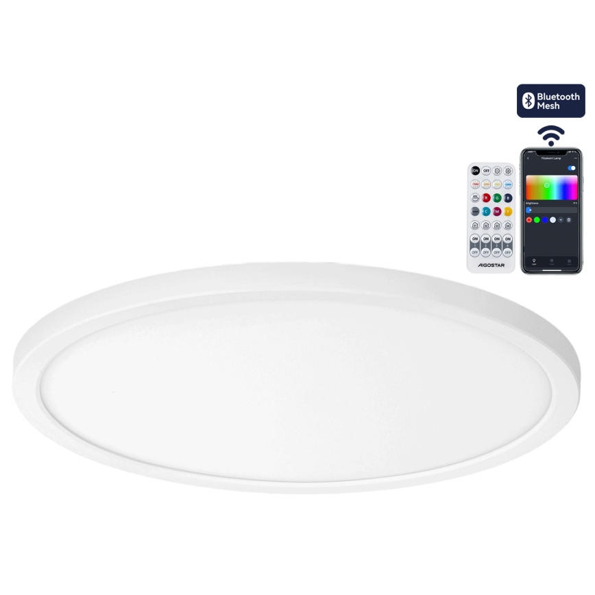 Brilagi - LED RGBW ρυθμιζόμενο φωτιστικό οροφής VIBE LED/24W/230V 3000-6500K διάμ. 26 εκ. λευκό + τηλεχειριστήριο