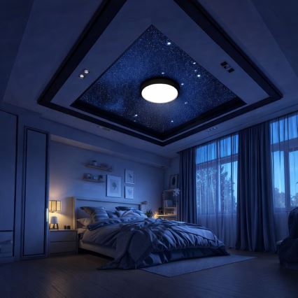 Brilagi - LED RGBW Ρυθμιζόμενο φωτιστικό οροφής VIBE LED/36W/230V 3000-6500K διάμετρος 40 cm μαύρο + τηλεχειριστήριο