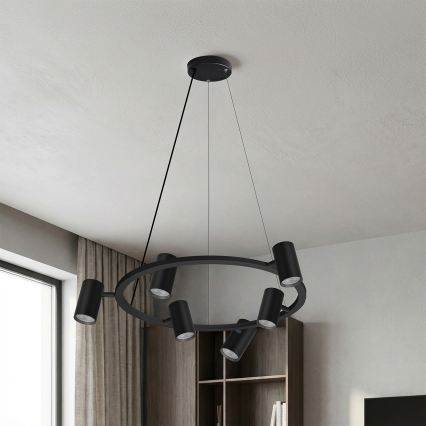 Brilagi - LED RGBW ρυθμιζόμενος πολυέλαιος με καλώδιο SELE 6xGU10/6,5W/230V 2700-6500K μαύρος + τηλεχειριστήριο