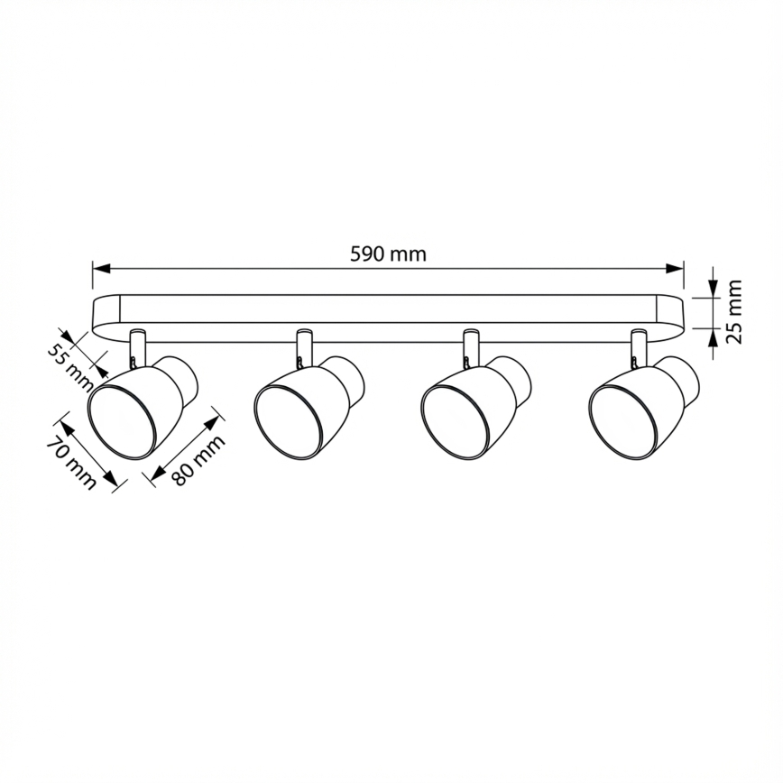 Brilagi - LED RGBW Ρυθμιζόμενο σποτ φωτιστικό NUGGET 4xGU10/6W/230V 3000K μαύρο/χρυσό + τηλεχειριστήριο