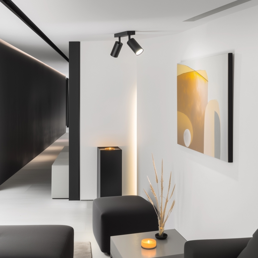 Brilagi - LED RGBW ρυθμιζόμενο σποτ SELE 2xGU10/4,8W/230V 3000K μαύρο + τηλεχειριστήριο