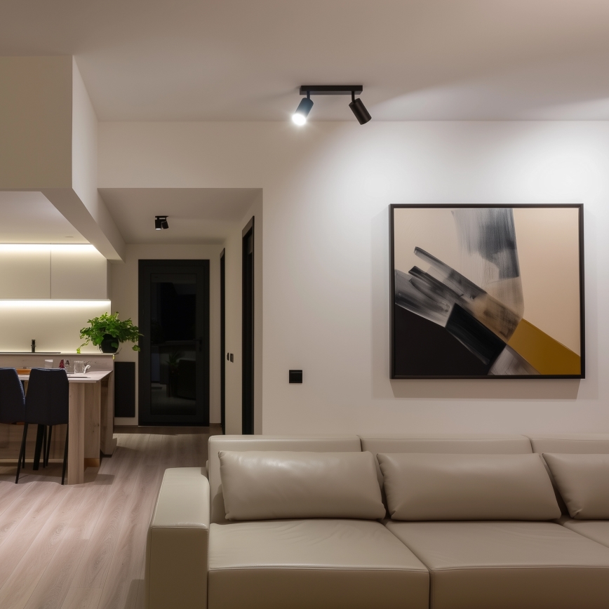 Brilagi - LED RGBW ρυθμιζόμενο σποτ SELE 2xGU10/4,8W/230V 3000K μαύρο + τηλεχειριστήριο