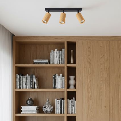 Brilagi - LED RGBW Ρυθμιζόμενο σποτ φωτιστικό SELE MODERN 3xGU10/4,8W/230V 3000K χρυσό + τηλεχειριστήριο