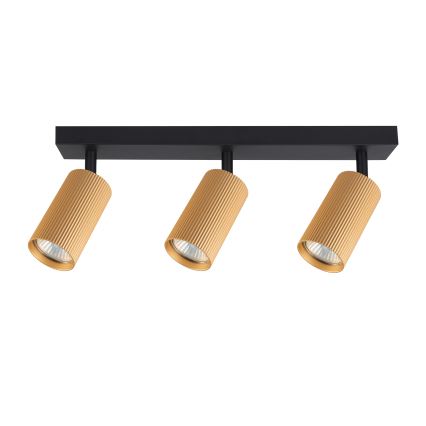 Brilagi - LED RGBW Ρυθμιζόμενο σποτ φωτιστικό SELE MODERN 3xGU10/4,8W/230V 3000K χρυσό + τηλεχειριστήριο